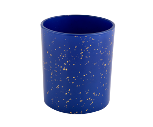 批发空290毫升金蓝玻璃蜡烛罐用于制作蜡烛