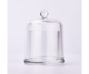 批发流行定制的6oz玻璃烛台与玻璃罩