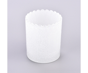 批发独特的白色250ml玻璃烛台