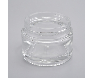 批发圆形透明玻璃霜膏瓶，美容护肤产品容器