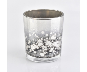 用于蜡烛制作的古董银色圆筒玻璃容器
