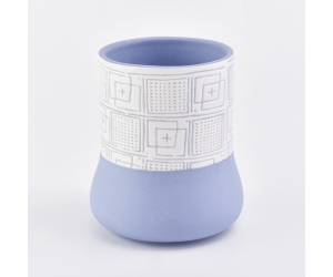 美丽的蓝色，独特的设计，合理的容量陶瓷烛台