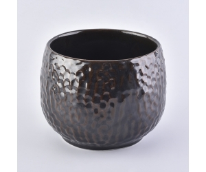 黑色金属釉面陶瓷烛台