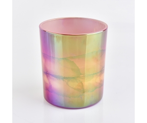 离子电镀独特的光泽表面玻璃蜡烛罐