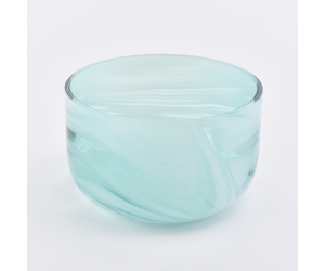 Sunny Glassware的大理石效果玻璃蜡烛罐