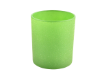 10盎司玻璃蜡烛罐霜霜绿色玻璃罐为家居装饰