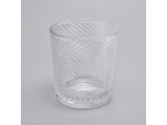 Candelabro de vidrio personalizado con logotipo en relieve de 11 oz de alto blanco para la decoración del hogar