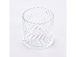 1907ml large capacity embossed transparent glass candle holder