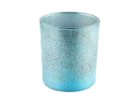 Wholesale custom cyan frosted glass candle jars in bulk candle vessels