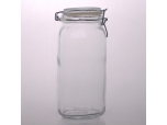 2L transparent glass jar with lid