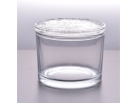 3 wick clear candle vessel with lid