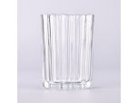 314 ml de candelabro de vidrio de polígono transparente para la fabricación de velas