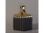 376ml creacive fox animal shapes black ceramic candle jar