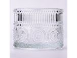 504ml clear glass candle jar with embossed logo for candle making