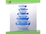 5pcs glass bowl set with decal