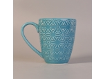 Ceramic mugs wholesale for coffee tea drinking blue colors with patterns