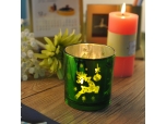 Christmas electroplate elk pattern glass candle holder