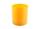 Color Painted Glass Candle Jar Yellow Decorative Glass Candle Jar 300ml For Wedding