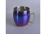 Colorful Electroplate Metal Candle Holder with Handle