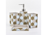 Set de baño de hormigón modelo hexagonal 4 piezas.