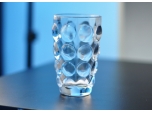 Crystal clear embossed V shape glass