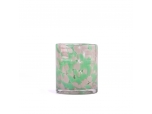 Custom green white spot glass candle jar wholesaler