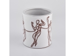 Custom home wedding decor girls picture ceramic candle holder
