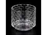Candelador de vidrio transparente de 456 ml personalizado con proveedor de diseño de patrones cuadrados