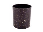 Decorative gold printing black glass candle jars wholesale