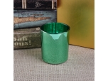 Portavelas de vidrio cilíndrico verde galvanizado