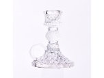 Factory direct sales kettle shape glass candle holder crystal pillar candlestick