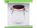 Glass Food Jar  with  Metal Clip