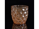 Gold embossed glass candle holder