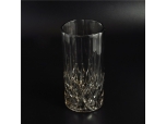 Gray diamond cylinder glass candle jar