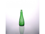 Green flat bottom glass liquor bottle