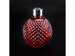 Botella de difusor de vidrio rociado rojo estilo granada