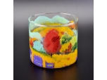 Candelero de cristal hecho a mano del modelo de la pintura al óleo