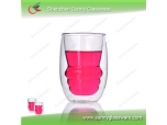 Heat-resistant double wall glass cup