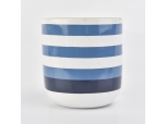 Tarros de vela de hormigón de alta calidad con pintura a mano color azul.