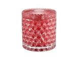 高品质红色家居装饰烛台储存蜡烛玻璃罐带盖