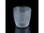 Hight white round glass candle container wholesale