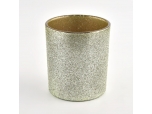 Hot sale custom golden sand surface Glass Candle Jar Glass Candle Holder