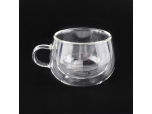 Pequeñas tazas de té de vidrio de doble pared de borosilicato de alta pared del hogar