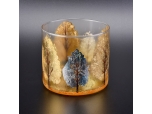 Candelero de cristal de la hoja del modelo de la hoja