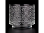 Luxury 16OZ embossment pattern glass candle jar decor