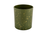 Luxury Cylinder green Glass candle jar for Home Decoration