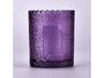 Luxury personalizado de 255 ml Candelador de vidrio de patrón morado