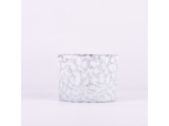 Luxury custom grey marble-patterned glass candle holder with a wide opening design