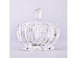 Luxury customized 7oz vertical stripe clear glass candle jar with lid