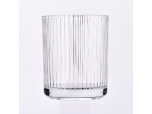Luxury customized clear 440ml vertical line glass candle jars